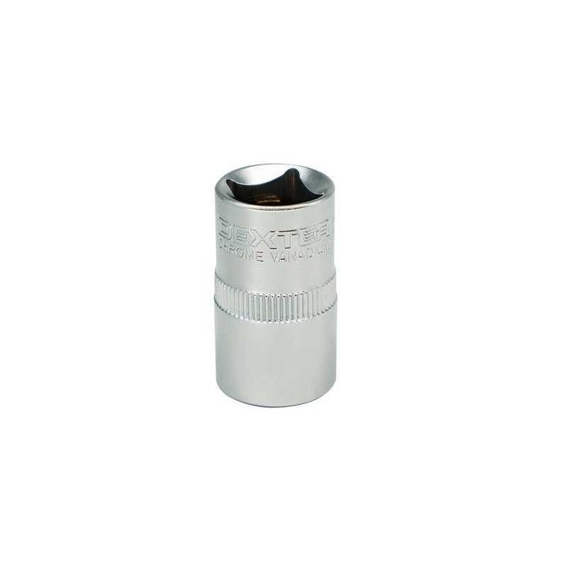 Douille 6 pans 1-2 en chrome vanadium DEXTER diam. 15 mm