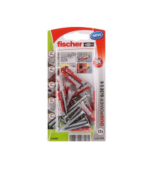 Lot de 12 Chevilles Et Vis Fischer Diam.6 X L.30 Mm