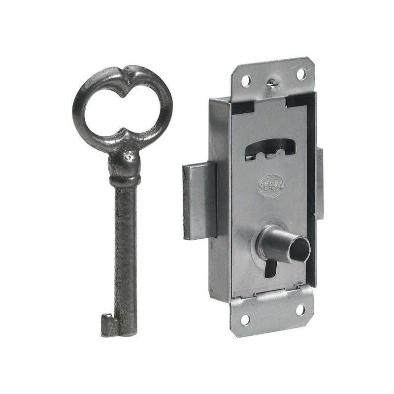 Serrure de meuble fer en applique Hettich 15 mm Réversible