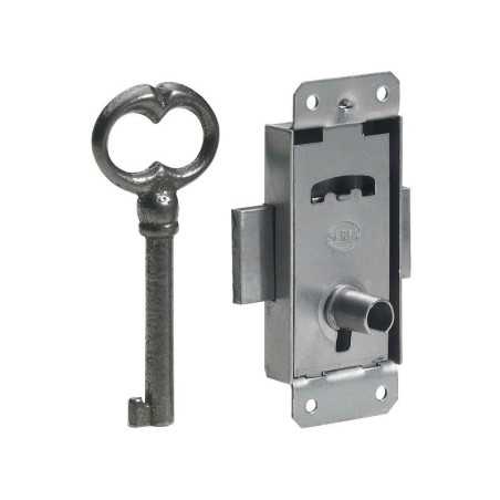Serrure de meuble fer en applique Hettich 15 mm Réversible