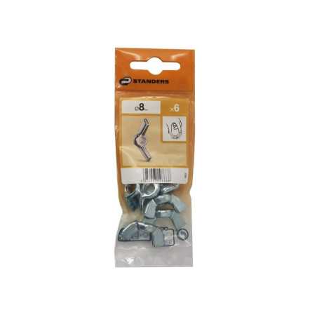 Lot de 6 Écrous Oreilles Acier Diam.8 Mm Standers