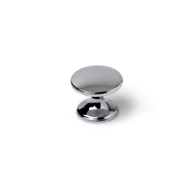 Lot de 4 Boutons De Meuble Rond Zamak Chromé H.27 X L.33 X P.33 Mm
