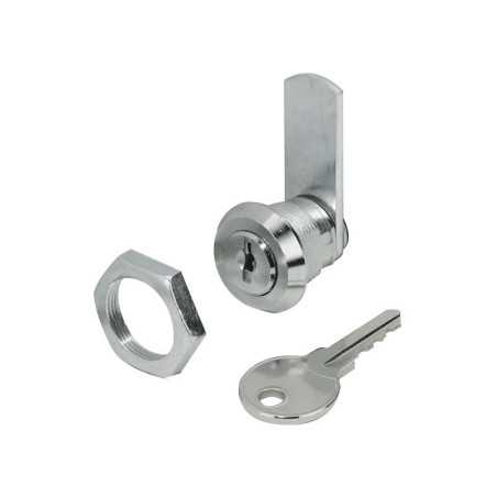 Serrure de meuble acier à encastrer de 10 à 30 Mm réversible