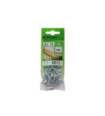Lot de 40 Vis Acier Tête Fraisée Standers Diam.3.5 Mm X L.16 Mm