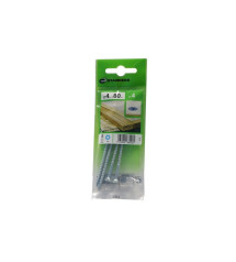 Lot de 4 Vis Acier tête Fraisée Standers Diam.4 Mm X L.80 Mm