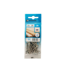 Lot de 25 Vis Inox Tête Fraisée Standers Diam.3.5 Mm X L.25 Mm
