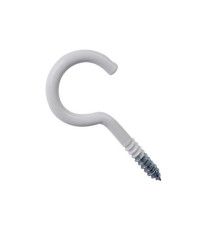 Lot de 6 Crochets à Visser Acier Epoxy Blanc Diam.4 X L.30 Mm Standers
