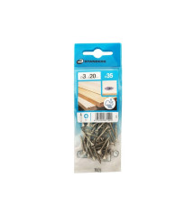 Lot de 35 Vis Inox Tête Fraisée Standers Diam.3 Mm X L.20 Mm