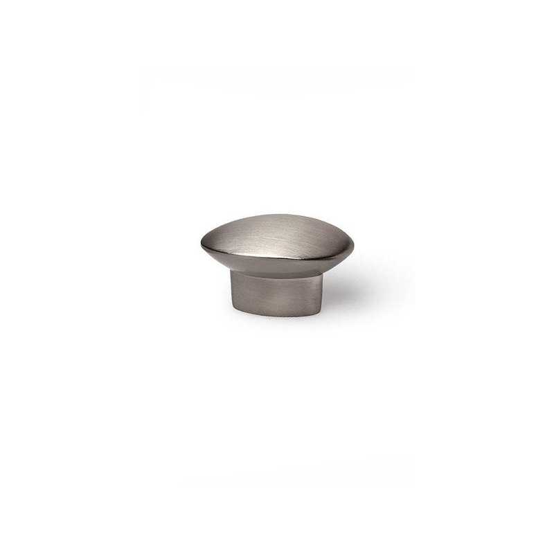 Lot de 4 Boutons De Meuble Ovale Zamak Brossé H.24 X L.41 X P.19 Mm