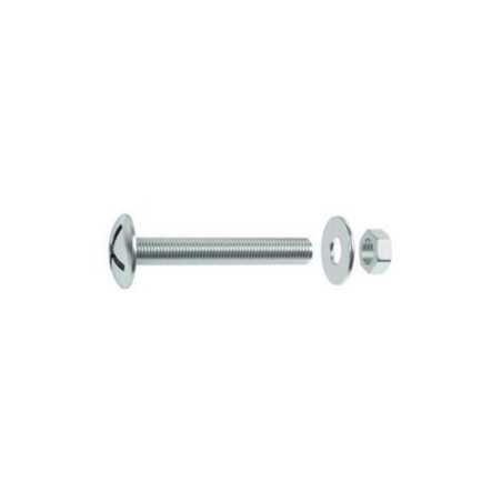 Lot de 15 boulons tête ronde acier zingué L.30 X Diam.4 Mm Standers