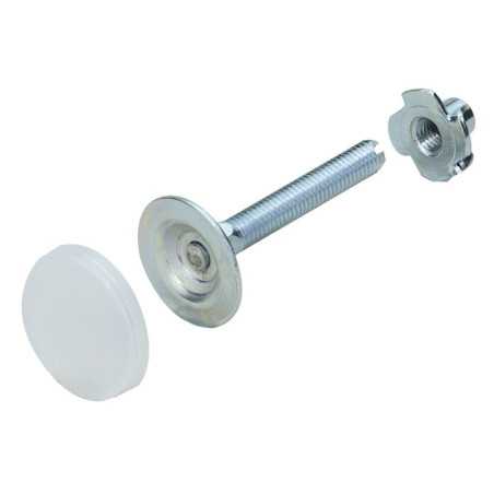 Lot de 2 Vis De Réglage écrou Acier Zingué Hettich L.60 Mm