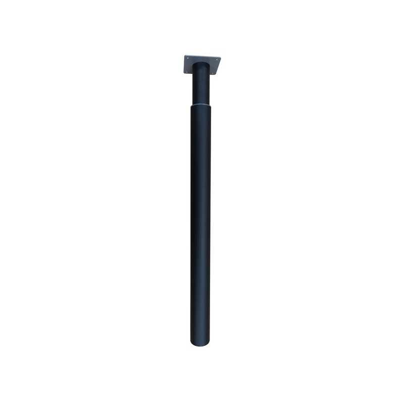Pied dappoint plan de travail ou bar noir diamètre 6cm hauteur 70 à 110cm