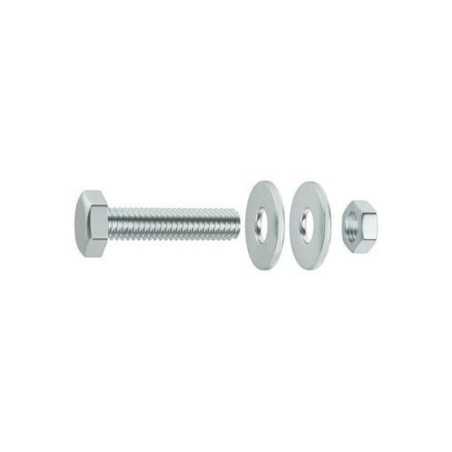 Lot de 6 Boulons Tête 6 Pans Acier Zingué L.20 X Diam.8 Mm Standers