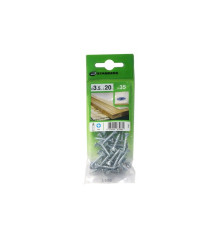 Lot de 35 Vis Acier Tête Fraisée Standers Diam.3.5 Mm X L.20 Mm