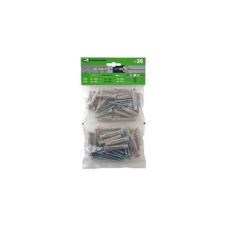 Lot de 35 Chevilles à Expansion Standers Diam.6 8 Et 10 Mm X L.40 Mm