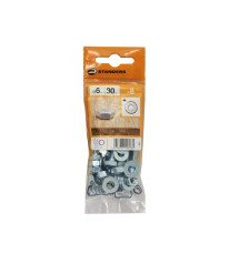 Lot de 8 Boulons Tête 6 Pans Acier Zingué L.30 Standers