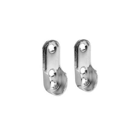 Lot de 2 support de barre de penderie D30 x 15 mm ovale chrome 18 m