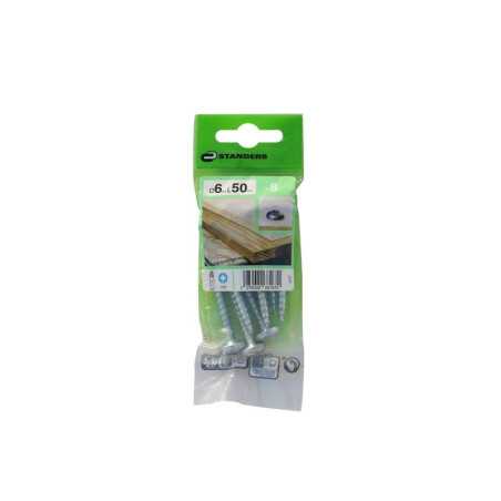 Lot de 8 Vis Acier tête Ronde Standers Diam.6 Mm X L.50 Mm