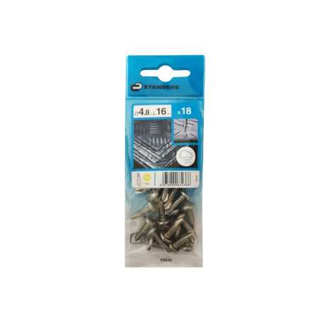 Lot de 18 vis autoperceuse inox tête ronde PhillipsX L.16 Mm