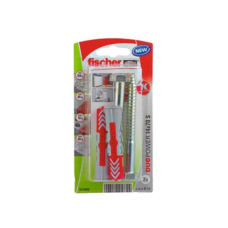 Chevilles Et Vis Duopower Fischer Diam.14 X L.70 Mm