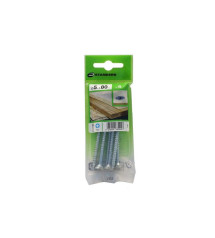 Lot de 6 Vis Acier Tête Fraisée Standers Diam.5 Mm X L.80 Mm