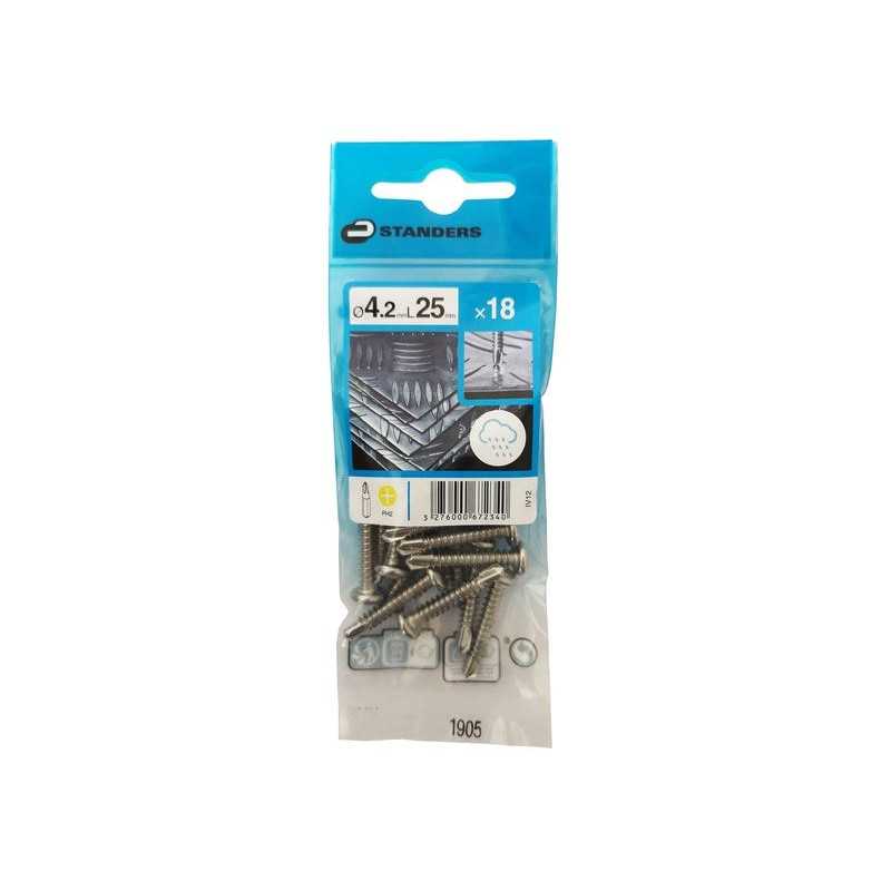 Lot de 18 vis autoperceuse Inox tête ronde phillipsX L.25 Mm