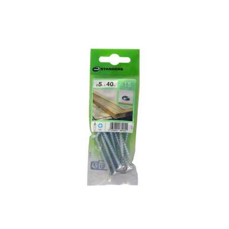 Lot de 15 Vis Acier tête Ronde Standers Diam.5 Mm X L.40 Mm