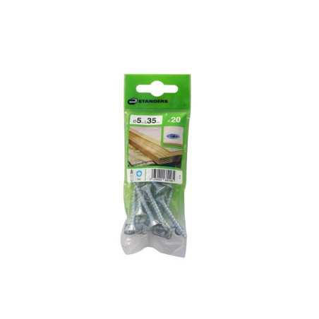 Lot de 20 Vis Acier T?te Frais?e Standers Diam.5 Mm X L.35 Mm