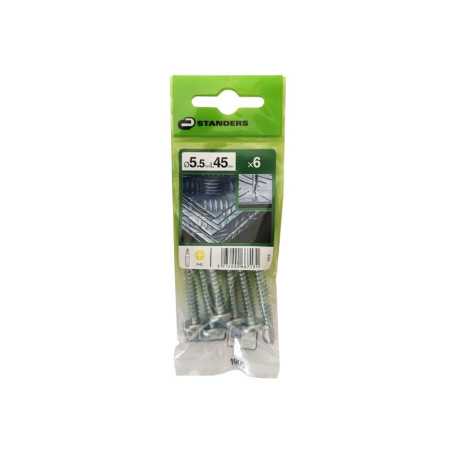Lot de 6 Vis autoperceuse Acier Tête Fraisée Phillips Standers X L.45 Mm