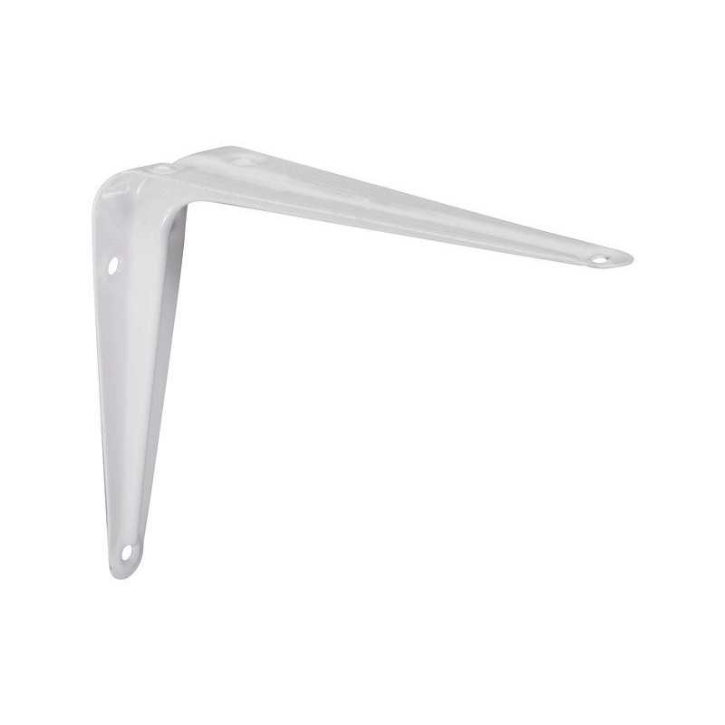 Equerre emboutie acier epoxy blanc H.10 X P.12.5 Cm