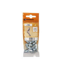 Lot de 4 écrous Oreilles Acier Diam.10 Mm Standers