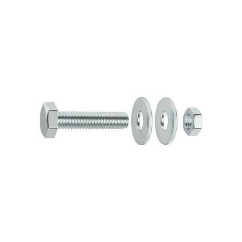 Lot de 8 Boulons Tête 6 Pans Acier Zingué L.50 X Diam.5 Mm Standers