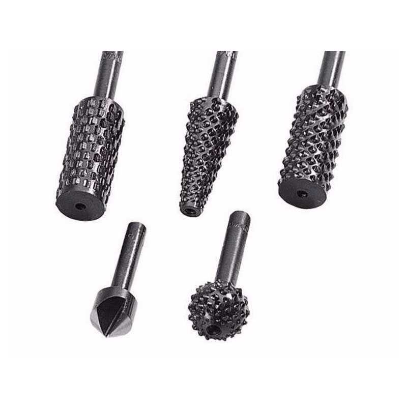 4 Rapes Profilées + 1 Fraise Diam.6 à 15 Mm Wolfcraft