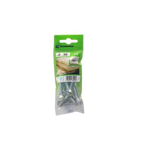 Lot de 15 Vis Acier Tête Fraisée Standers Diam.6 Mm X L.30 Mm