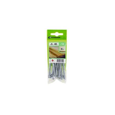 Lot de 12 Vis Acier Tête Ronde Standers Diam.5 Mm X L.40 Mm