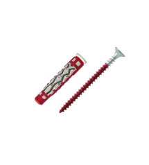 Lot de 12 Chevilles Et Vis Couleur Red Head Diam.6 Mm X L.37 Mm