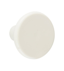 Lot de 6 boutons de meuble rond blanc en plastique H.27xL.33xl.33 Mm