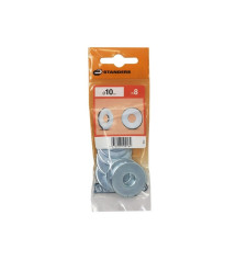 Lot de 8 Rondelles Acier Carbone Zingué Diam.10.5 Mm Standers
