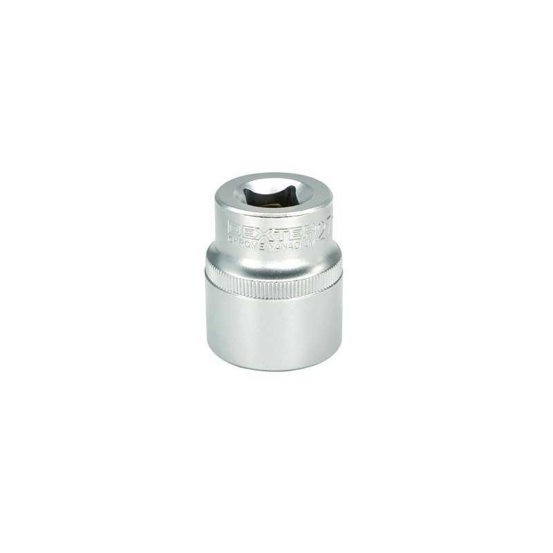 Douille 6 pans 1-2 en chrome vanadium DEXTER diam. 27 mm