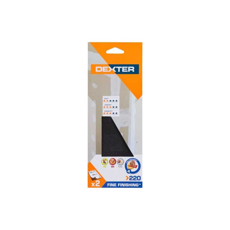 Lot de 2 Grilles Abrasives Dexter 93 X 230 Mm Grains 220
