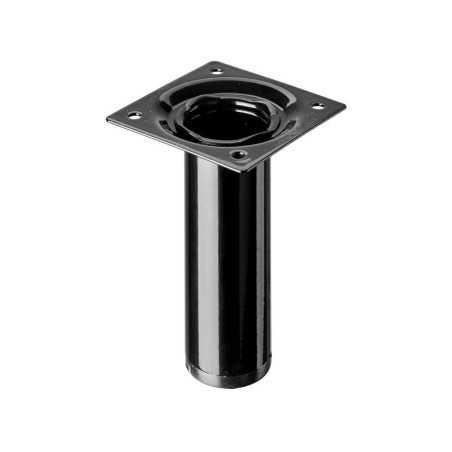 Pied De Meuble Cylindrique Fixe Acier époxy Noir 10 Cm