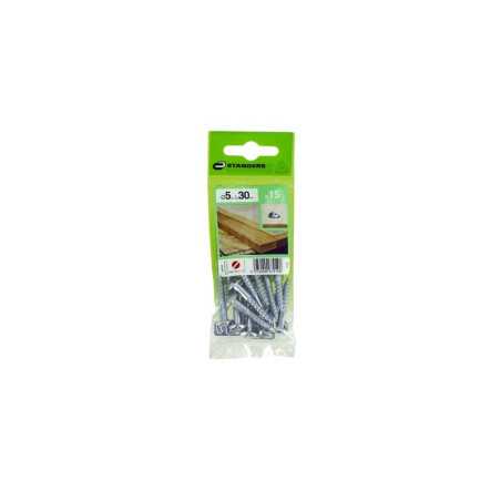 Lot de 15 Vis Acier Tête Ronde Standers Diam.5 Mm X L.30 Mm