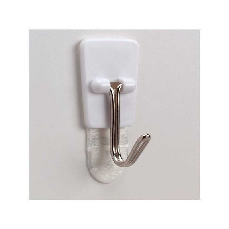 Lot de 3 crochets adhésif plastique pointe métal COMMAND blanc 0.225 kg