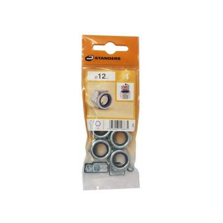 Lot de 4 écrous 6 pans acier Diam.12 Mm