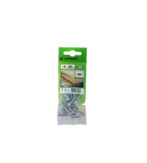 Lot de 35 Vis Acier Tête Fraisée Standers Diam.4 Mm X L.20 Mm