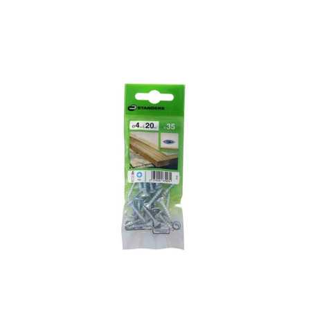 Lot de 35 Vis Acier Tête Fraisée Standers Diam.4 Mm X L.20 Mm