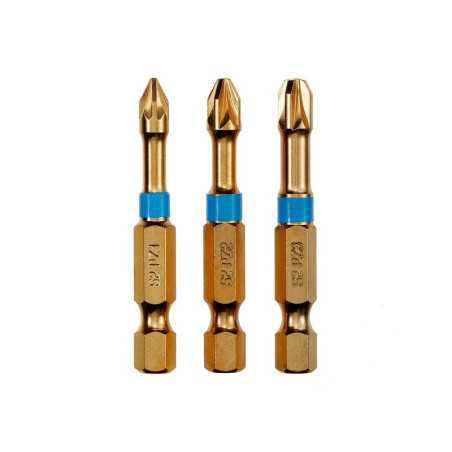 Lot de 3 embouts de vissage Torsion Pz1 Pz2 Pz3 50 Mm Dexter Pro