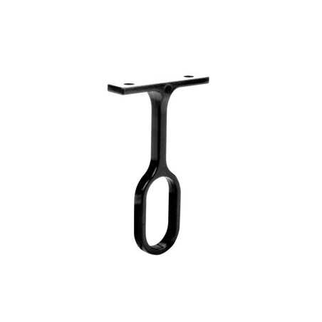 Lot de 1 support de barre de penderie d30 x 15 mm ovale noir 10.59 m