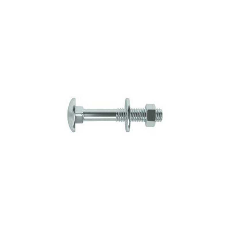 Lot de 4 boulons tête ronde et cou carré acier zingué L.80 X diam.8 mm