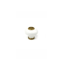 Lot de 4 Boutons De Meuble Rond Porcelaine Brillant H.28 X L.31 X P.31 Mm